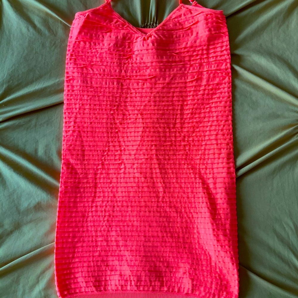 Neon orange Bodycon midi dress